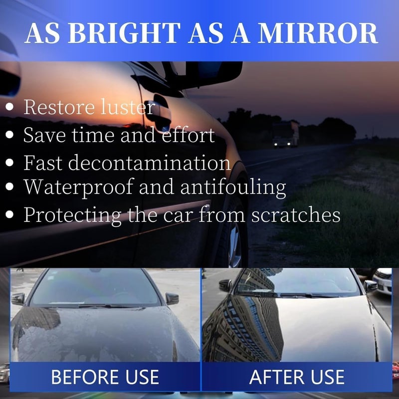SOPAMI Car Coating Spray,Quick Effect Coating Agent,Quickly Coat Car Wax,Car Scratch Wax Polish Spray Waterless Wash,Oil Film Emulsion Glass Cleaner with towel (1 pcs) - Image 3